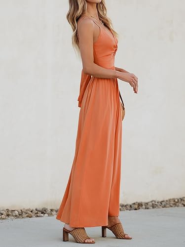 CUPSHE Women’s Summer Maxi Dress V-Neck Sleeveless Cutout Spaghetti Strap Beachwear