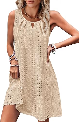 Women’s Sleeveless Summer Dress Beach Vacation Coverup w/ Pockets S-2XL