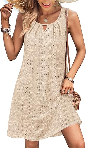 Women’s Sleeveless Summer Dress Beach Vacation Coverup w/ Pockets S-2XL