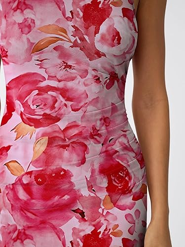 Trendy Queen Women’s Bodycon Maxi Dress Sleeveless Floral Ruched Side Slit Party Gown