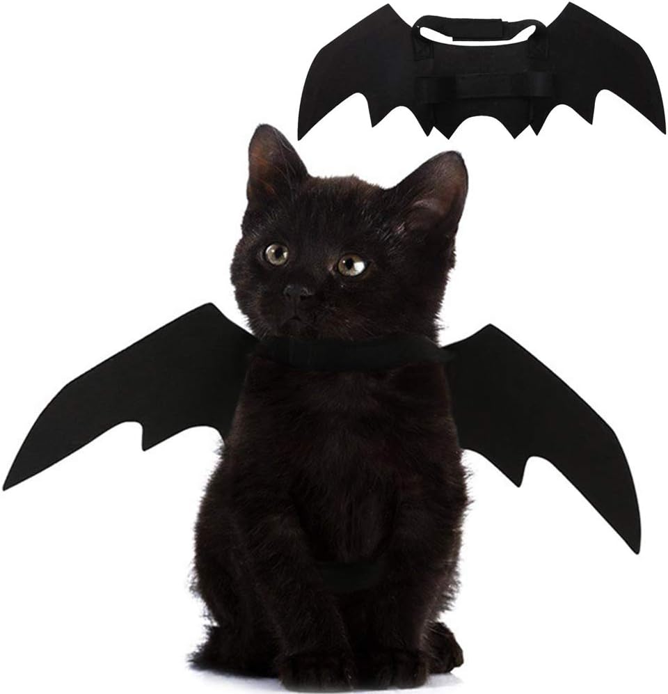 Pet Cat Bat Wings Costume – Puppy Dog Halloween Cosplay Collar Dress Up