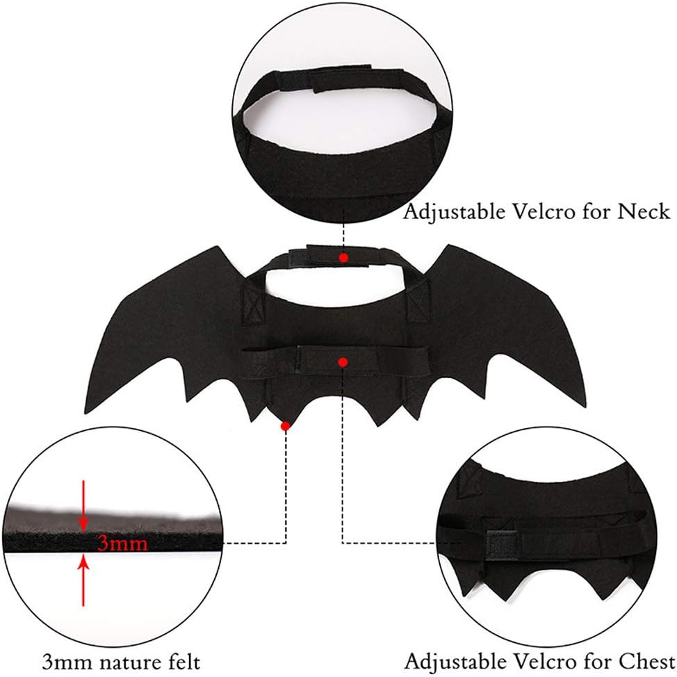 Pet Cat Bat Wings Costume – Puppy Dog Halloween Cosplay Collar Dress Up