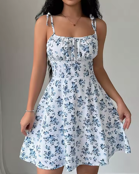 Women’s Summer Floral Spaghetti Strap Sundress Short Beach Dress 2025