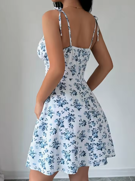 Women’s Summer Floral Spaghetti Strap Sundress Short Beach Dress 2025