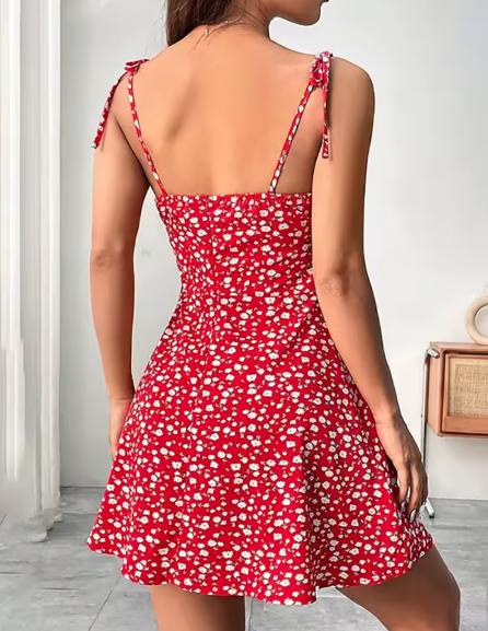 Women’s Summer Floral Spaghetti Strap Sundress Short Beach Dress 2025